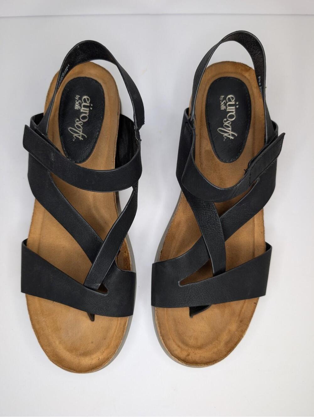 Sofft Euro Soft Black Strap Sandals SZ 9.5M Womens - Picture 3 of 8
